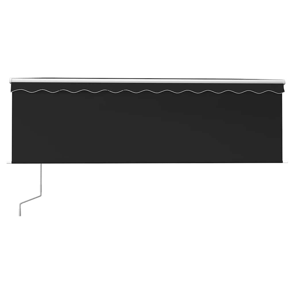 szürke redőnyös, LED-es, szélérzékelős napellenző 4,5 x 3 m
