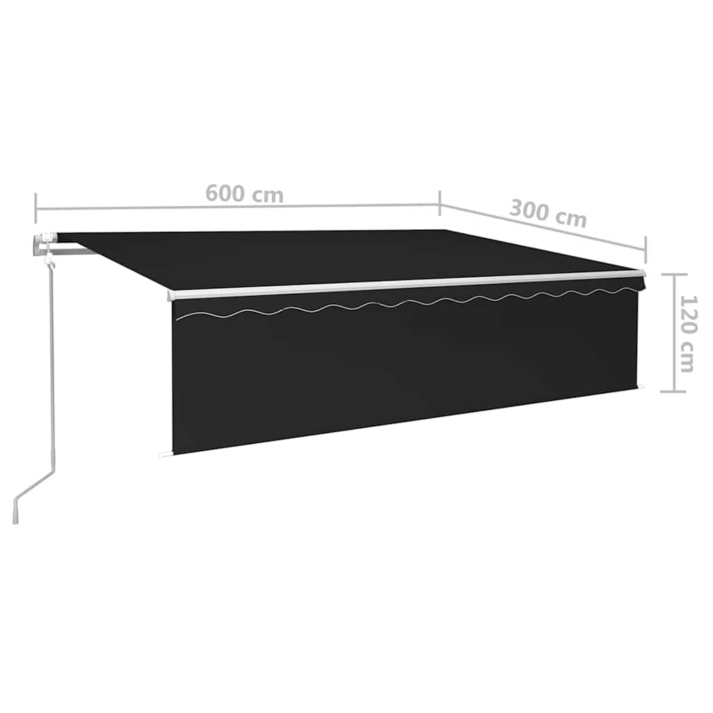 antracitszürke automata redőnyös napellenző 6 x 3 m