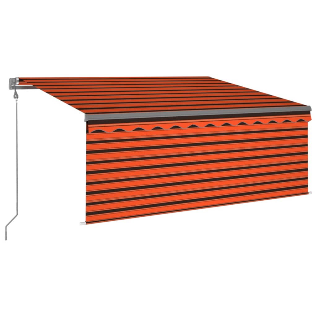 narancs-barna szélérzékelős, LED-es napellenző redőnnyel 3x2,5m