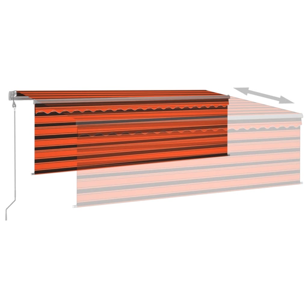narancssárga-barna automata napellenző redőnnyel 4,5 x 3 m