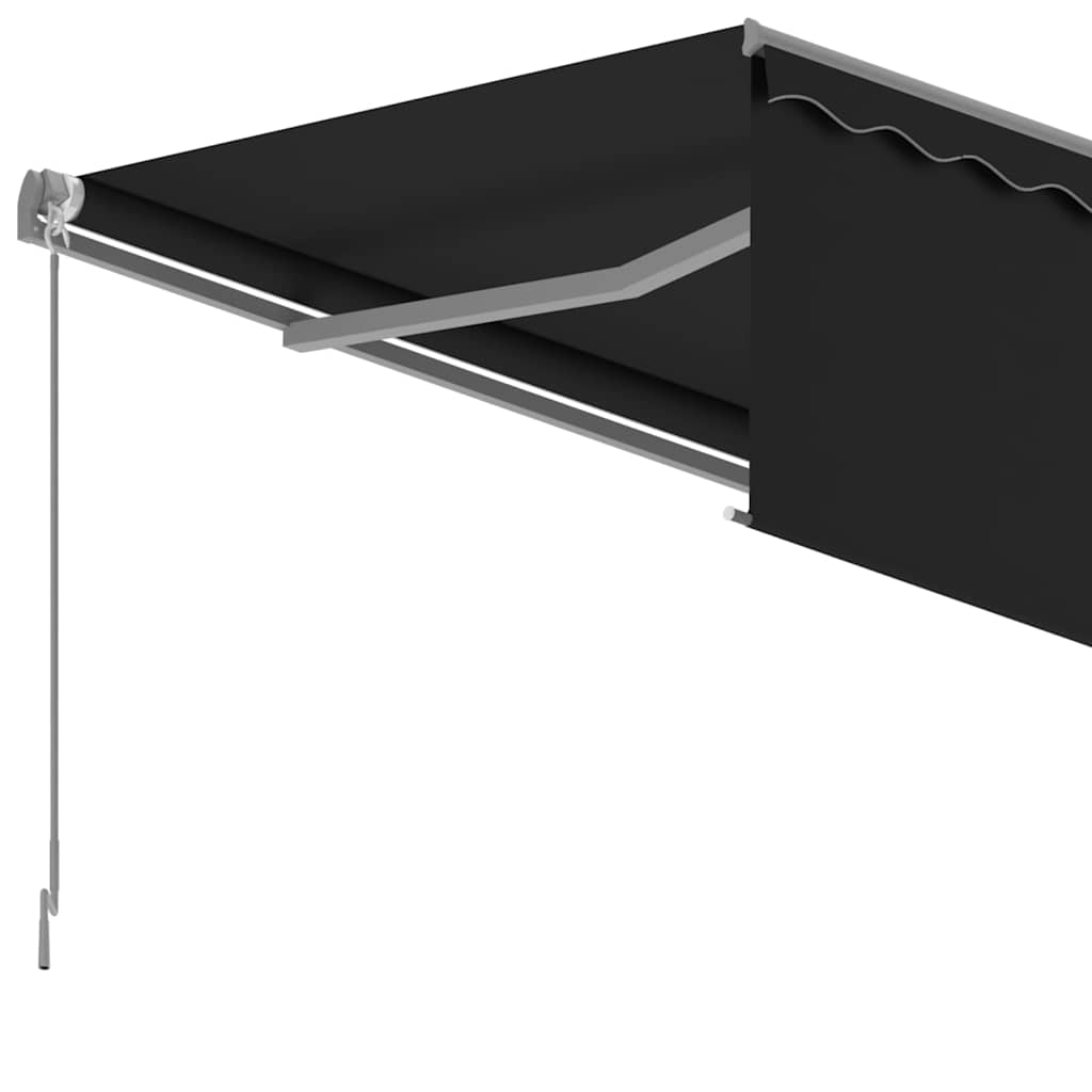 antracitszürke kézzel kihúzható napellenző redőnnyel 5 x 3 m