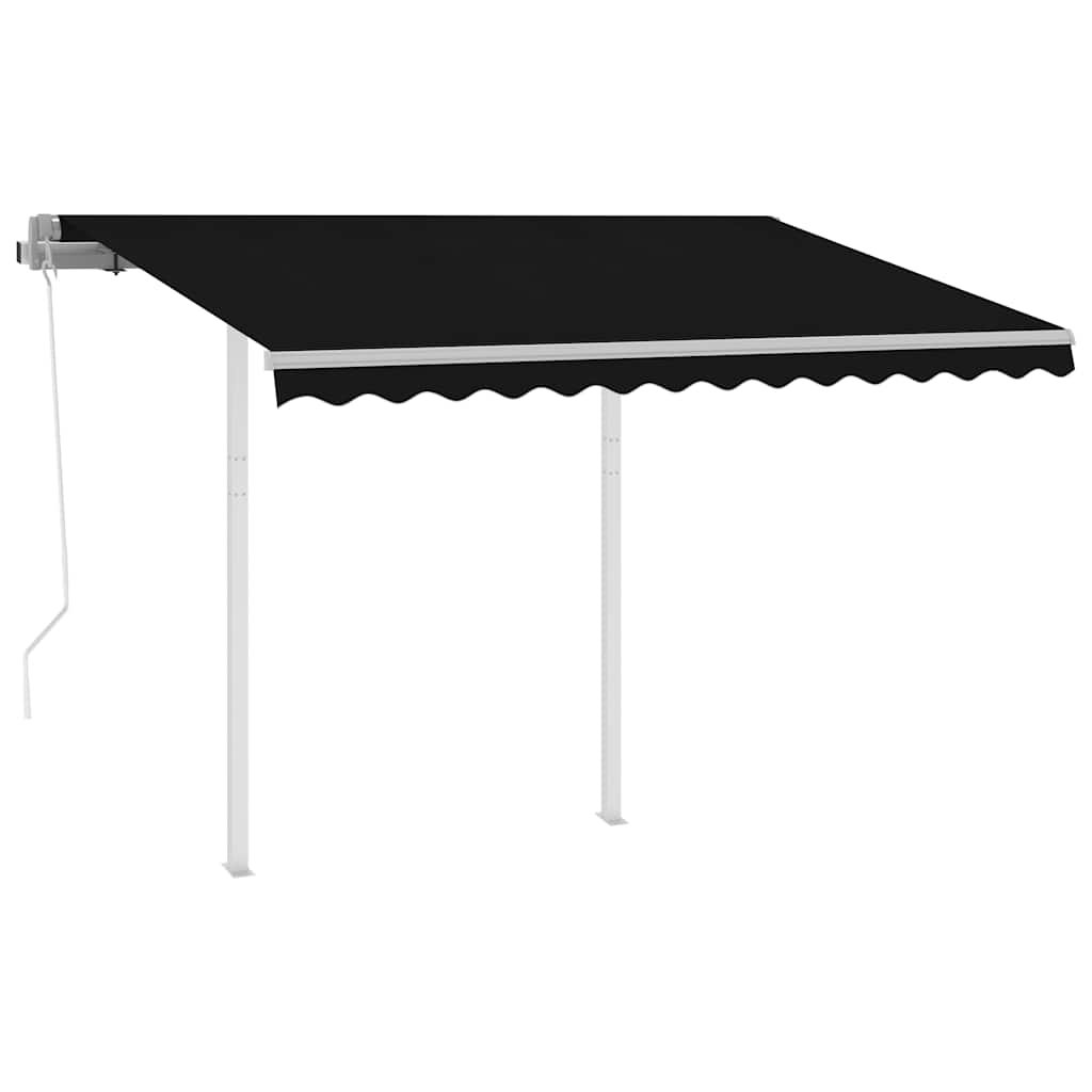 antracitszürke automata napellenző póznákkal 3 x 2,5 m