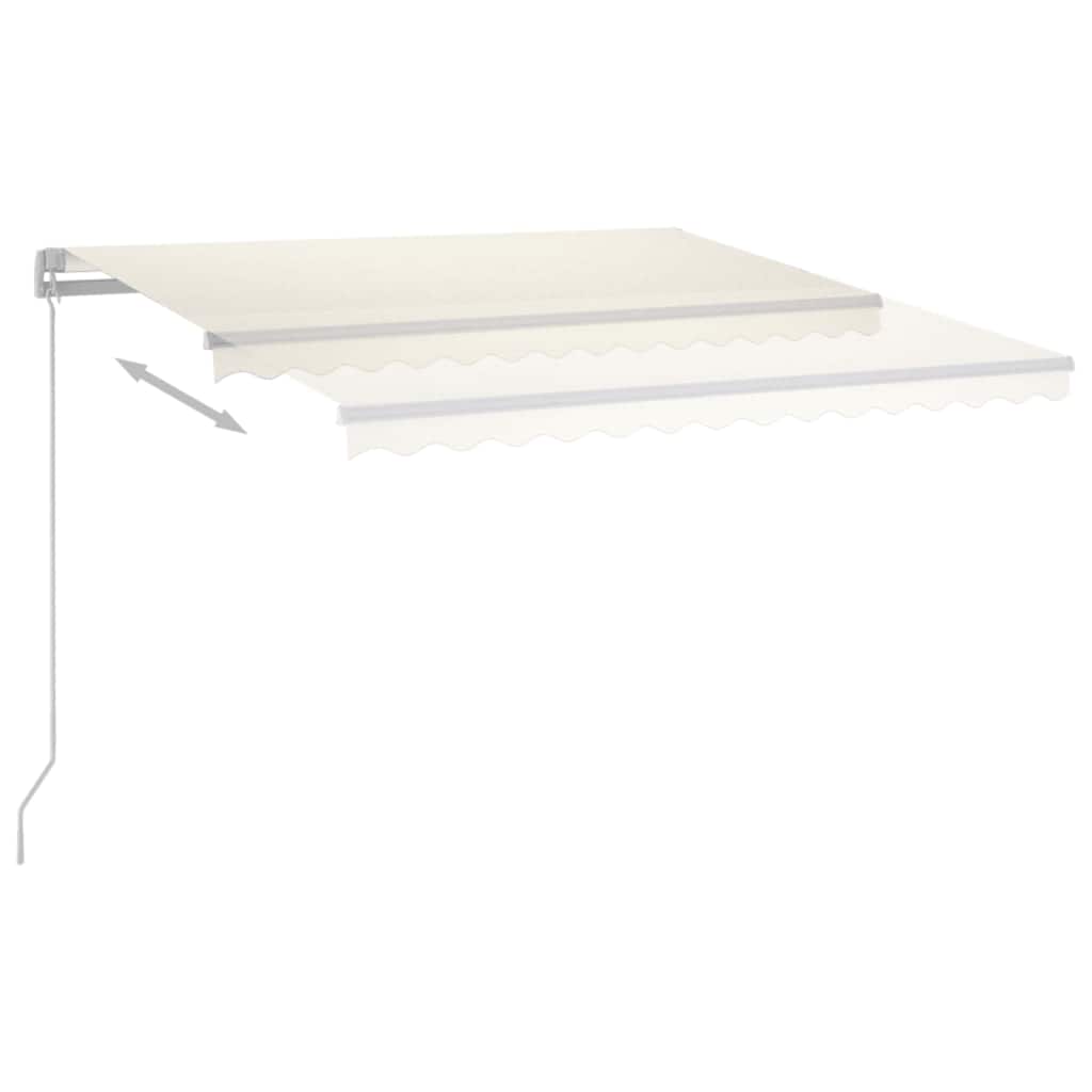 krémszínű automata szélérzékelős és LED-es napellenző 3x2,5 m