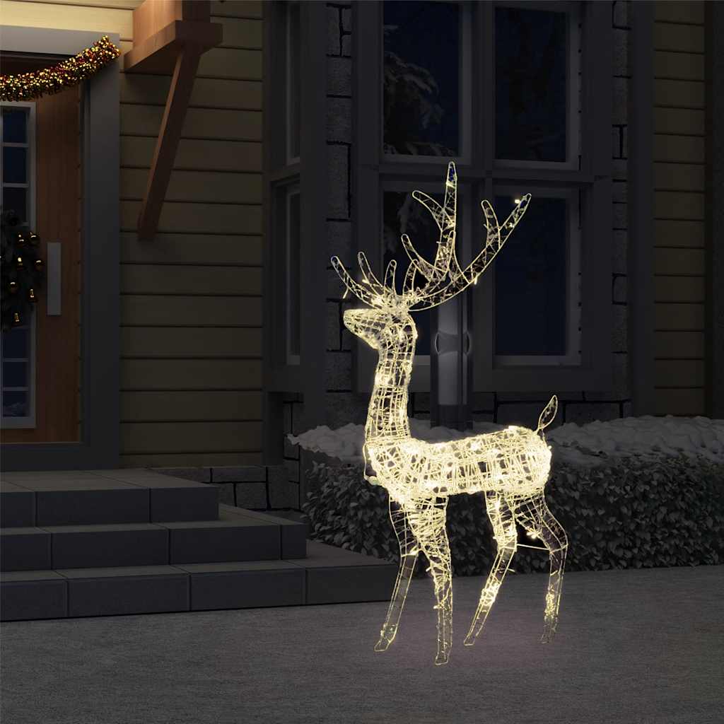 meleg fehér akril karácsonyi rénszarvas dísz 140 LED-del 128 cm