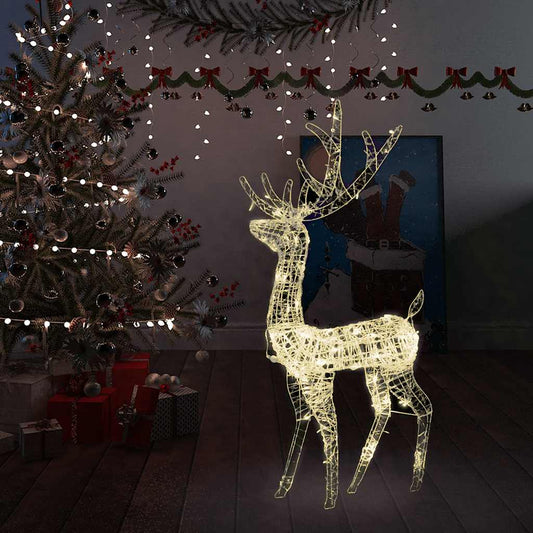 meleg fehér akril karácsonyi rénszarvas dísz 140 LED-del 128 cm