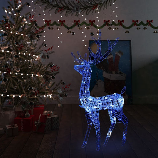 kék akril rénszarvasos karácsonyi dekoráció 140 LED-del 128 cm