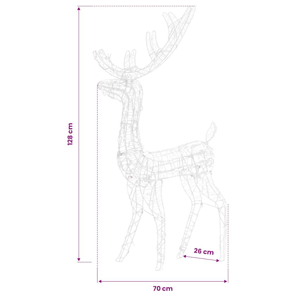 színes rénszarvasos karácsonyi dekoráció 140 LED-del 120 cm