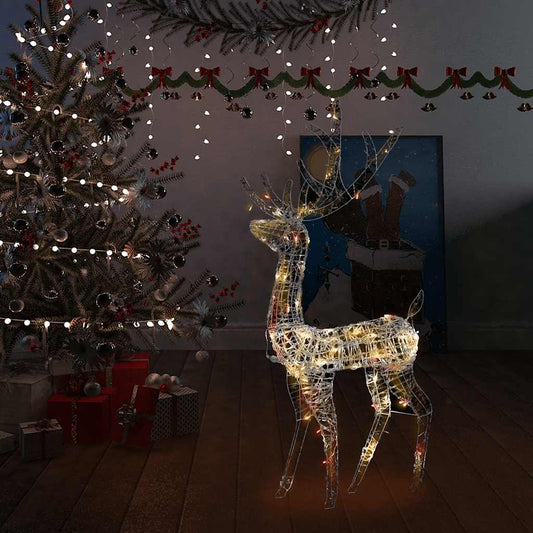 színes rénszarvasos karácsonyi dekoráció 140 LED-del 128 cm