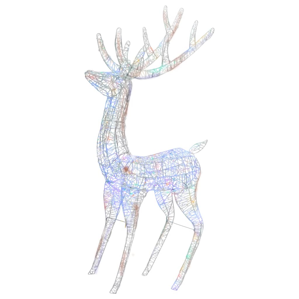 színes XXL akril karácsonyi rénszarvas 250 LED-del 180 cm