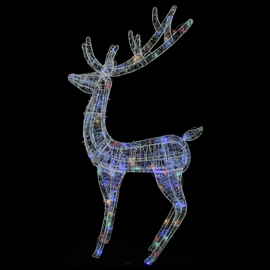 színes XXL akril karácsonyi rénszarvas 250 LED-del 180 cm