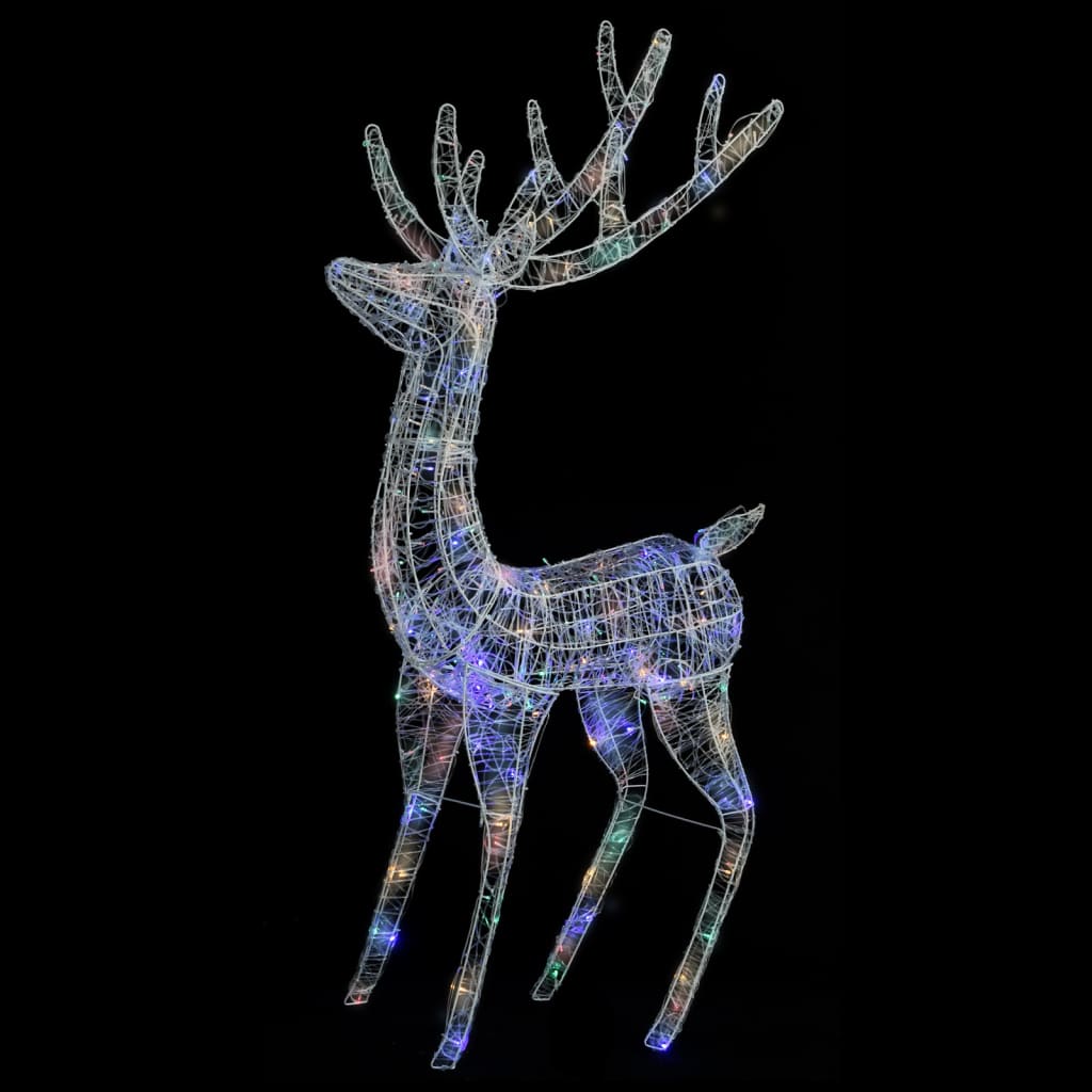 színes XXL akril karácsonyi rénszarvas 250 LED-del 180 cm