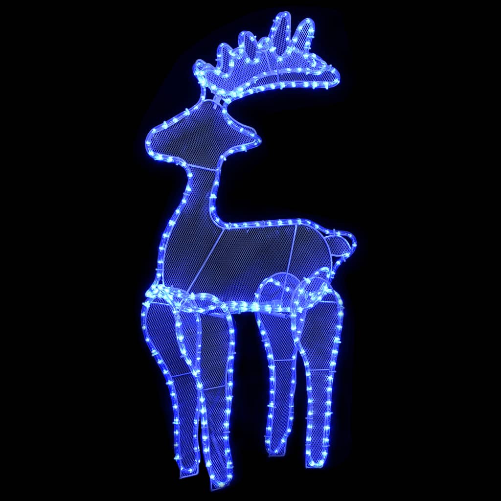 rénszarvasos karácsonyi dísz hálóval és 306 LED-del 60x24x89 cm