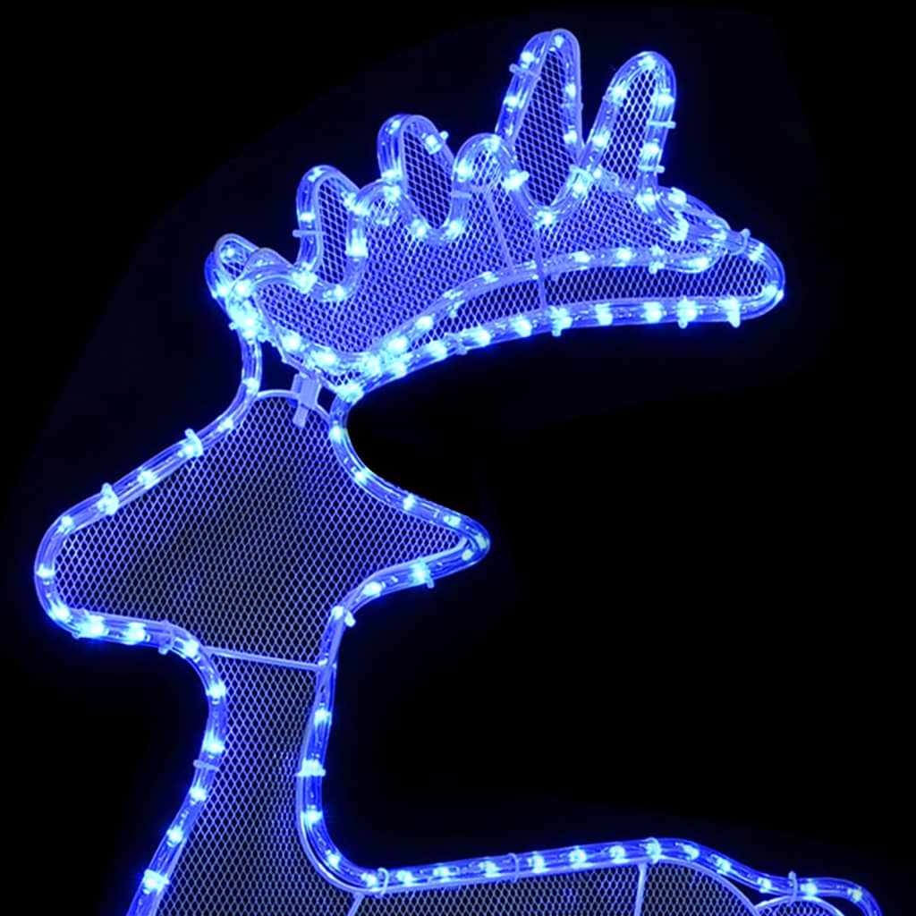 rénszarvasos karácsonyi dísz hálóval és 306 LED-del 60x24x89 cm