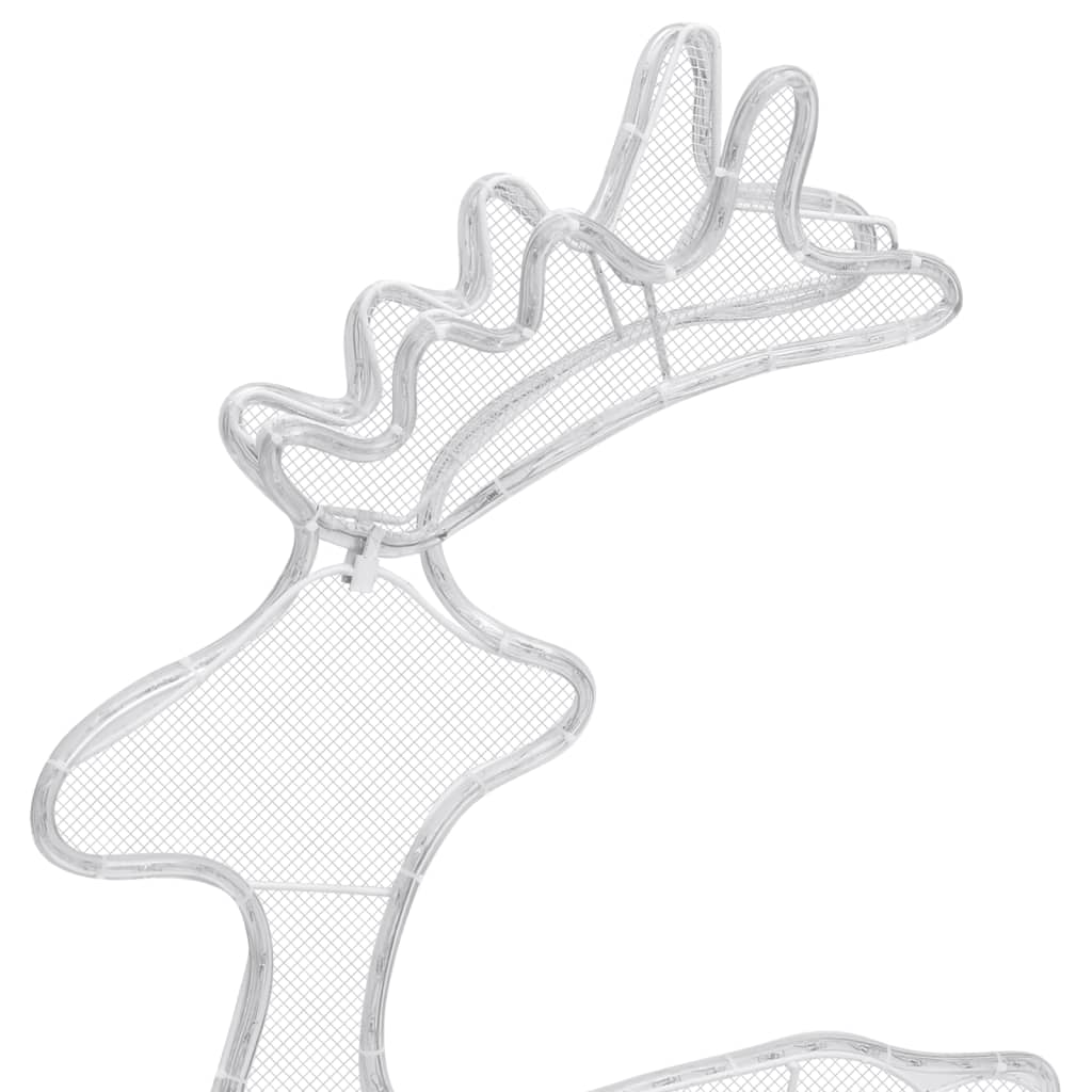 rénszarvasos karácsonyi dísz hálóval és 306 LED-del 60x24x89 cm