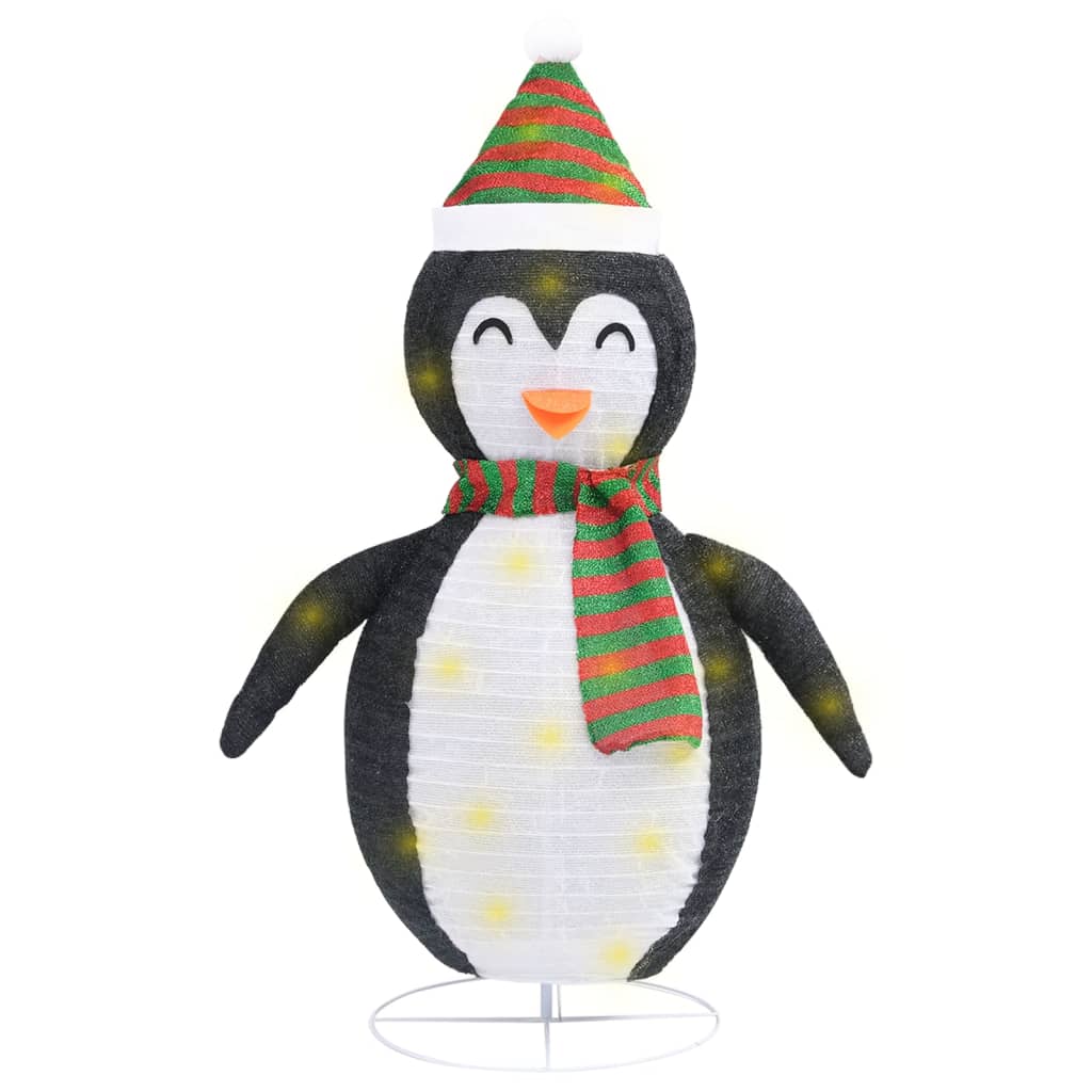 dekoratív luxus szövet karácsonyi LED-es pingvinfigura 60 cm