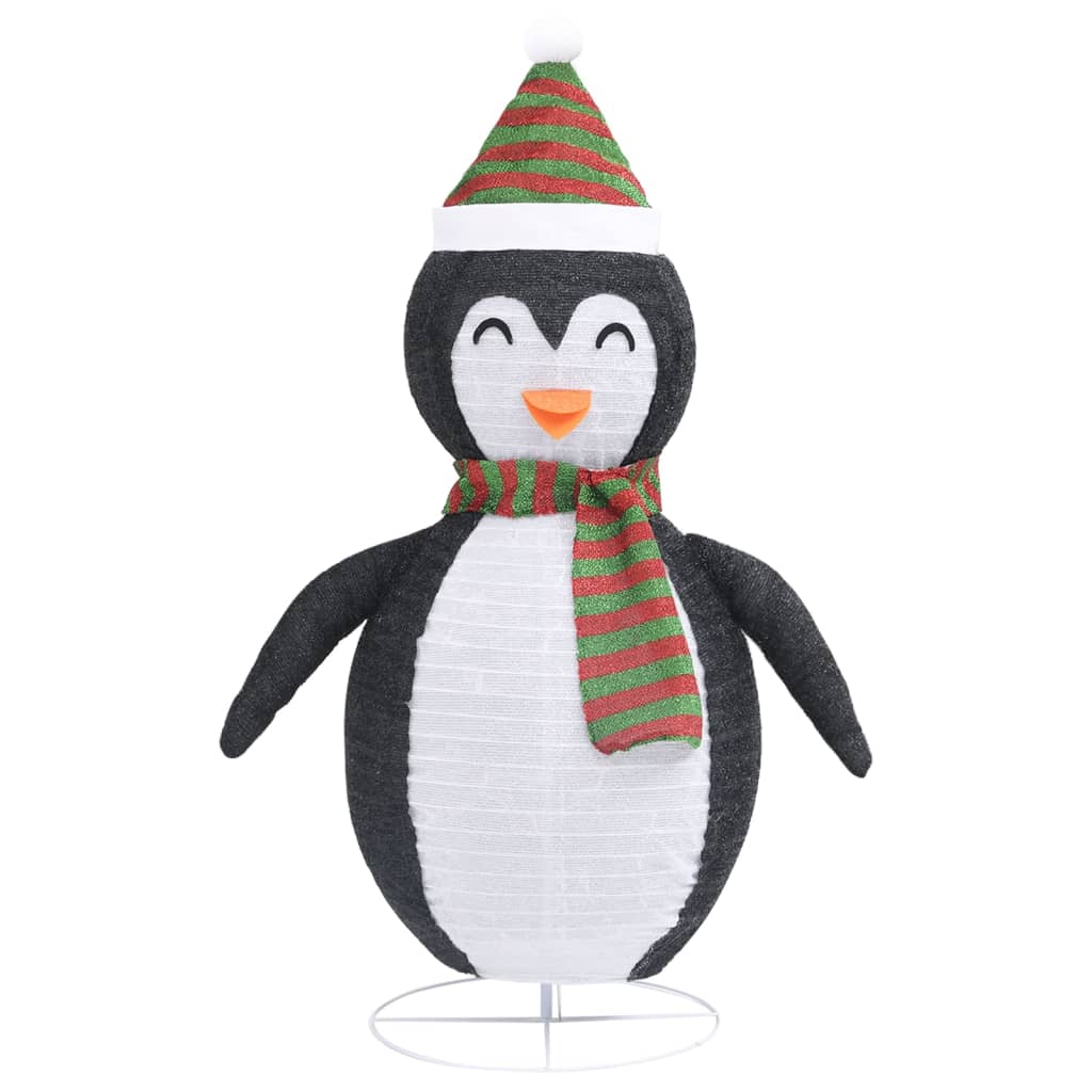 dekoratív luxus szövet karácsonyi LED-es pingvinfigura 60 cm