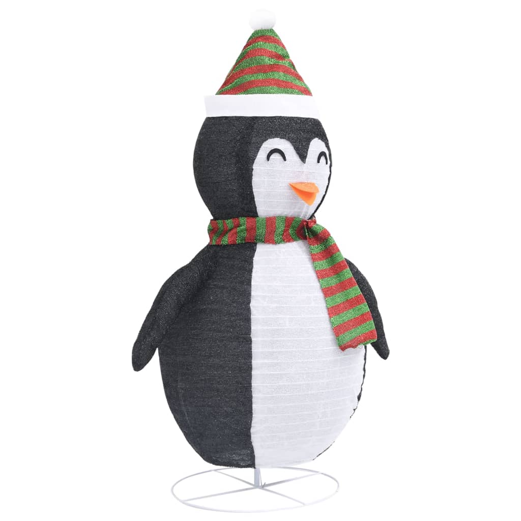 dekoratív luxus szövet karácsonyi LED-es pingvinfigura 60 cm