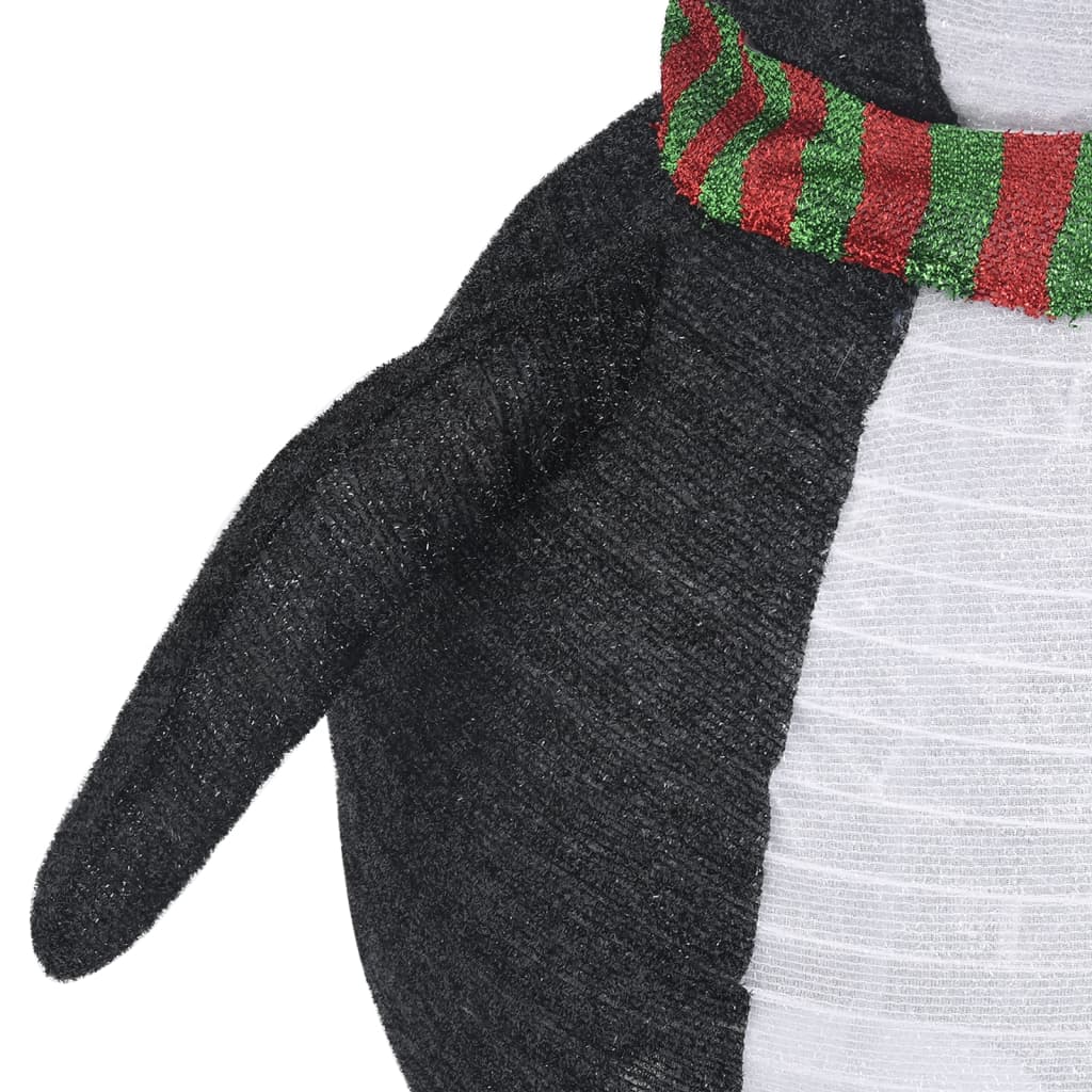 dekoratív luxus szövet karácsonyi LED-es pingvinfigura 60 cm