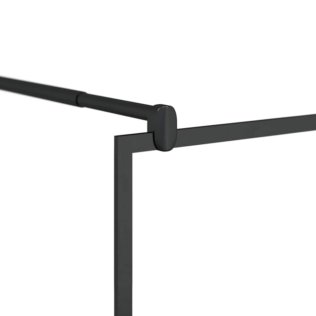 fekete zuhanyfal átlátszó ESG üveggel 80 x 195 cm