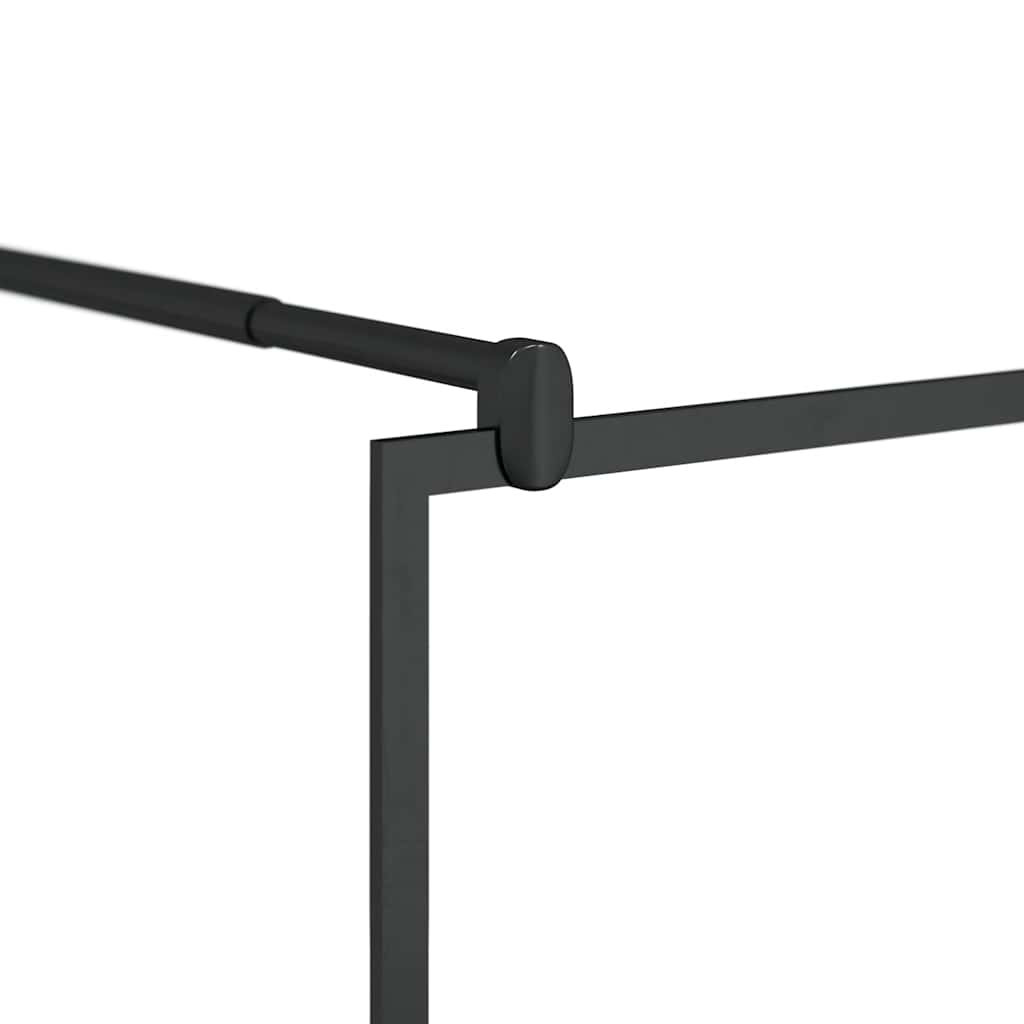 fekete zuhanyfal átlátszó ESG üveggel 90 x 195 cm
