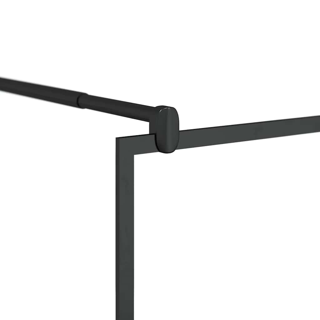 fekete zuhanyfal átlátszó ESG üveggel 100 x 195 cm