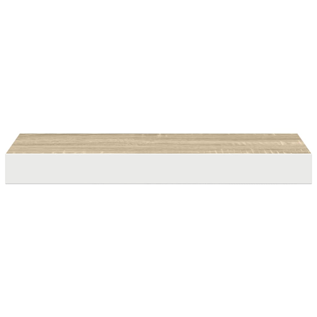 tölgyszínű és fehér MDF lebegő fali polc 40 x 23,5 x 3,8 cm