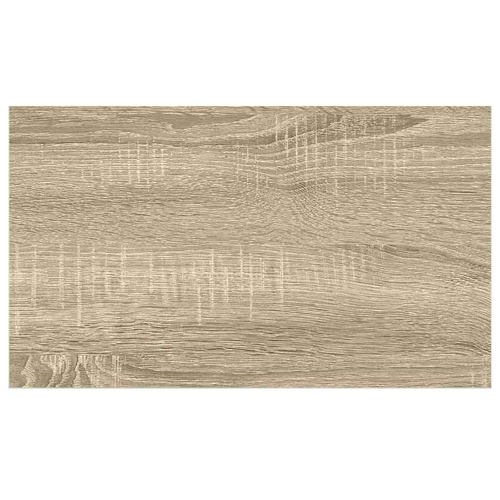 2 db tölgyszínű és fehér MDF lebegő fali polc 50 x 23,5 x 3,8 cm