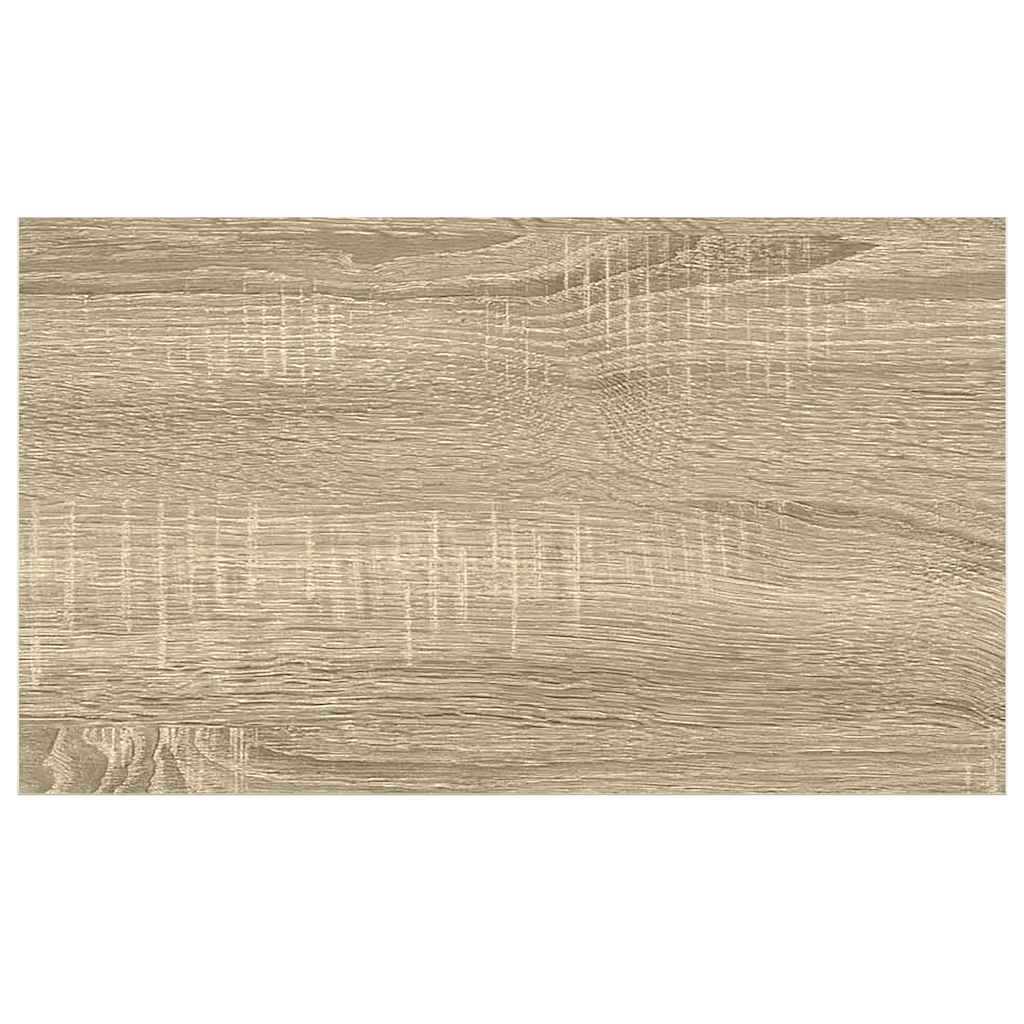 4 db tölgyszínű és fehér MDF lebegő fali polc 50 x 23,5 x 3,8 cm