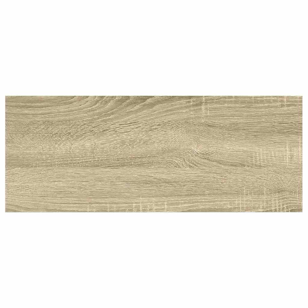 tölgyszínű és fehér MDF lebegő fali polc 60 x 23,5 x 3,8 cm