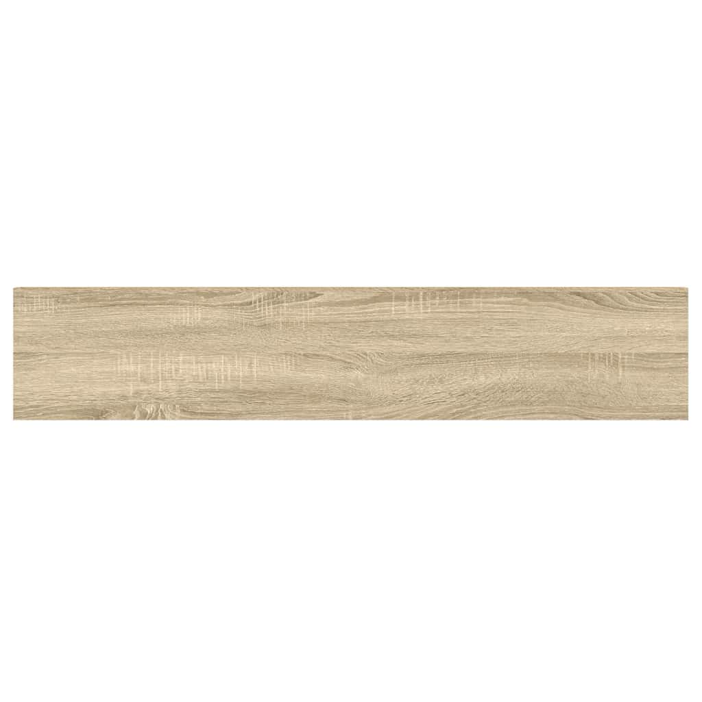 tölgyszínű és fehér MDF lebegő fali polc 120 x 23,5 x 3,8 cm