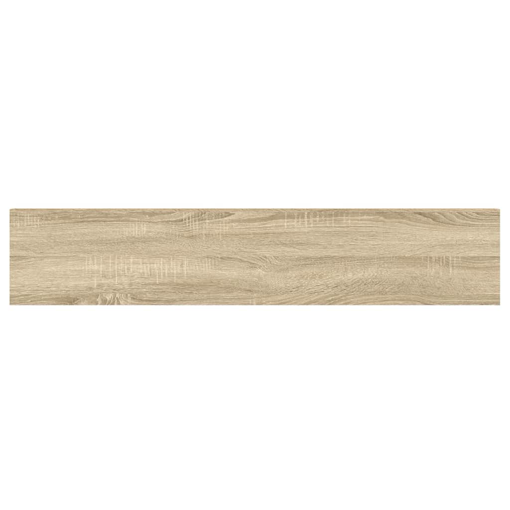 4 db tölgyszínű és fehér MDF lebegő fali polc 120x23,5x3,8 cm