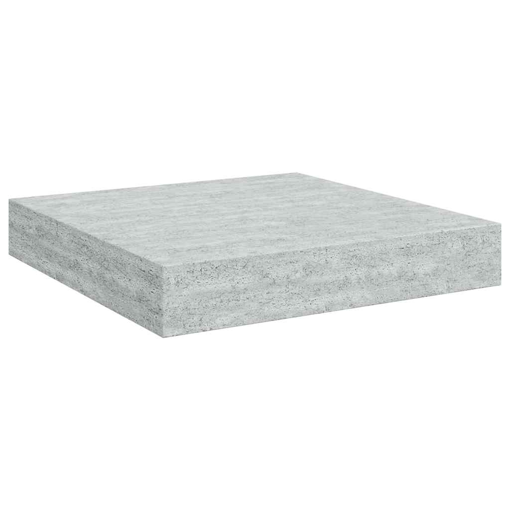 betonszürke MDF lebegő fali polc 23 x 23,5 x 3,8 cm