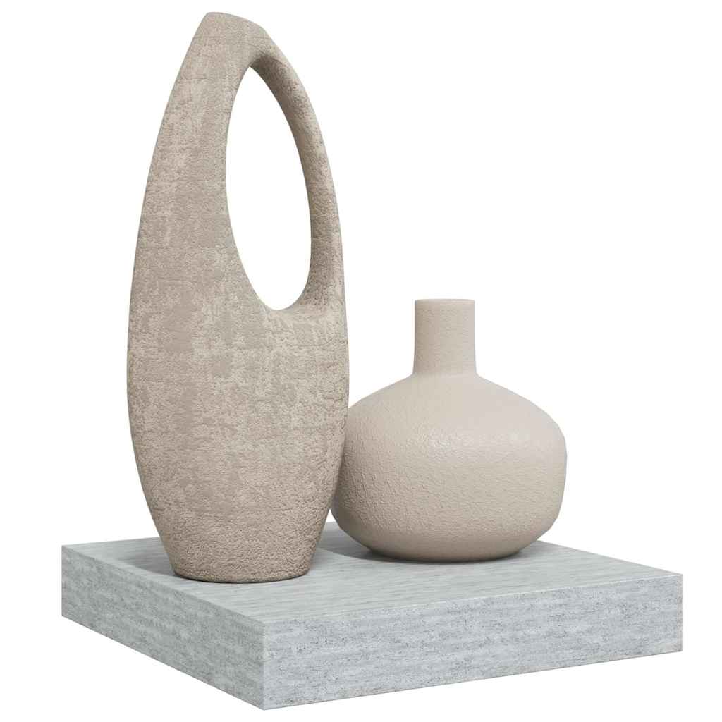 betonszürke MDF lebegő fali polc 23 x 23,5 x 3,8 cm