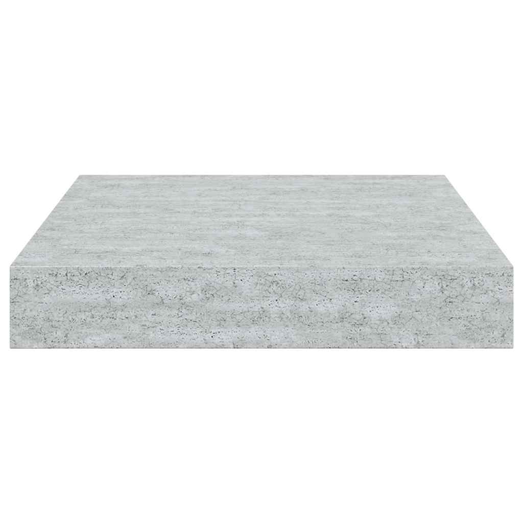 2 db betonszürke MDF lebegő fali polc 23 x 23,5 x 3,8 cm
