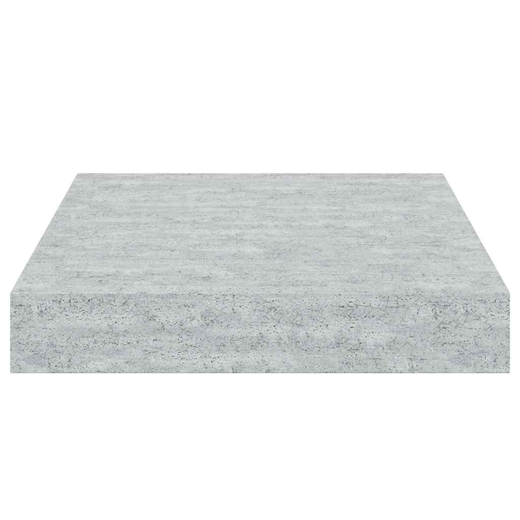 2 db betonszürke MDF lebegő fali polc 23 x 23,5 x 3,8 cm