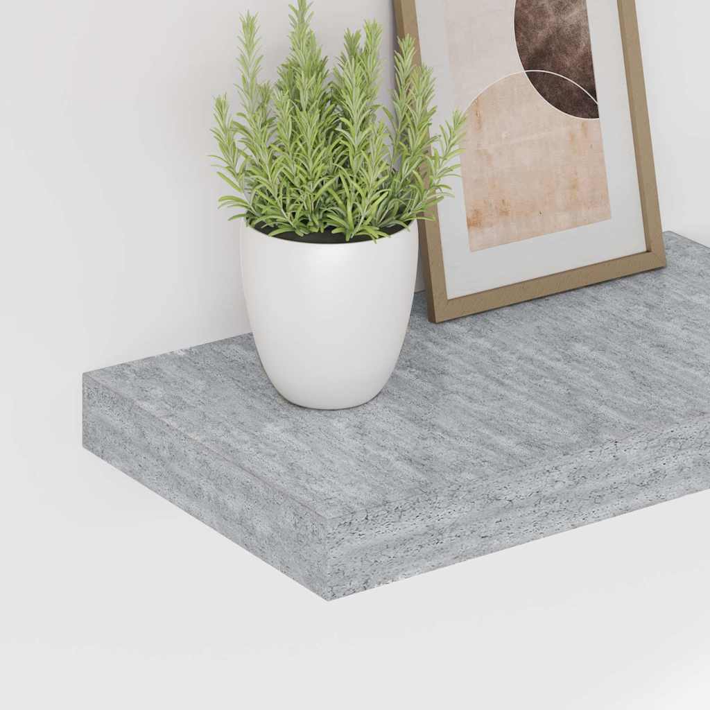betonszürke MDF lebegő fali polc 40 x 23,5 x 3,8 cm