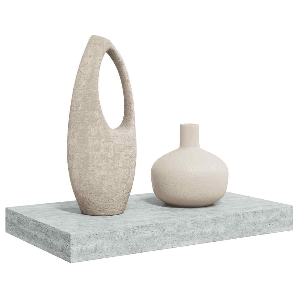 betonszürke MDF lebegő fali polc 40 x 23,5 x 3,8 cm