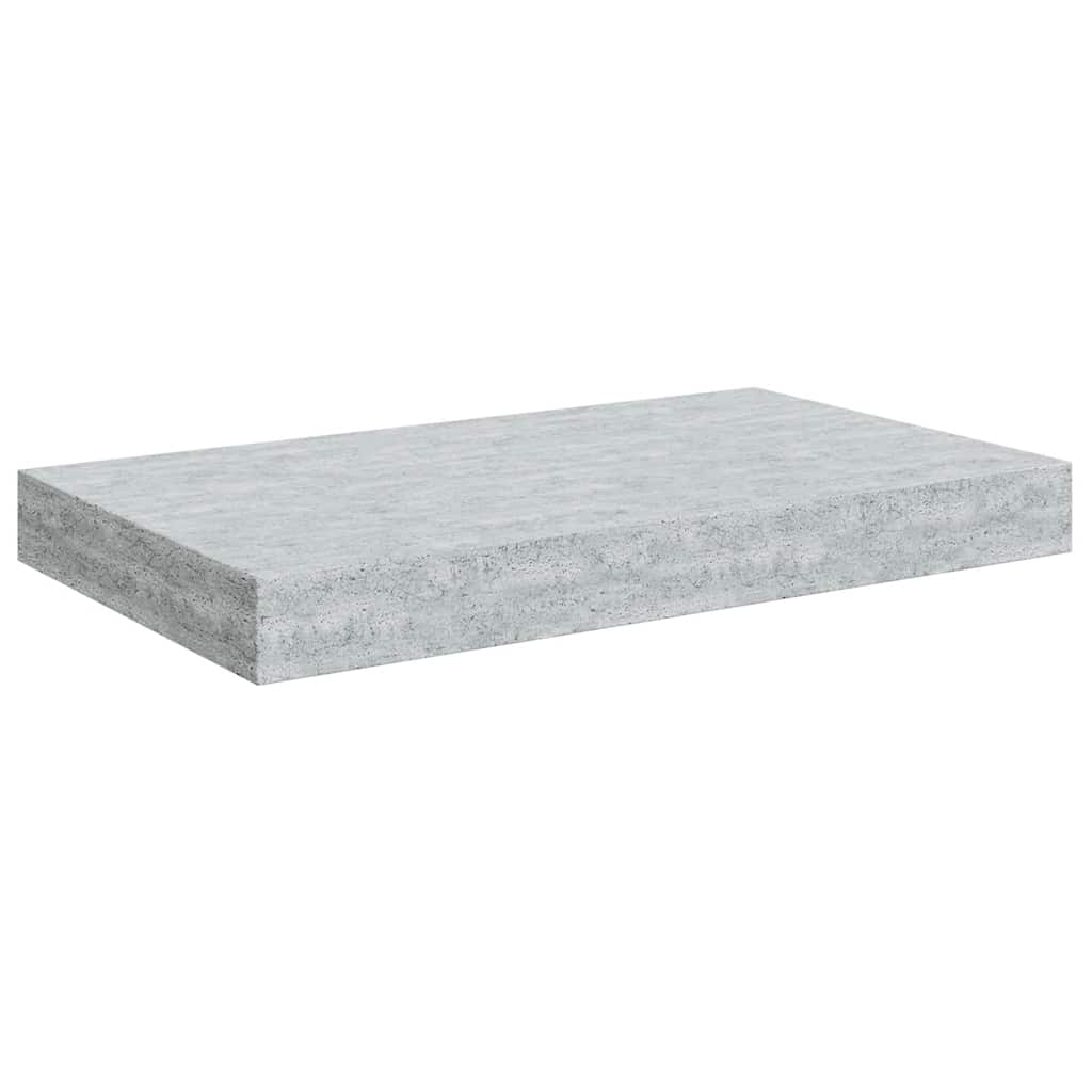 2 db betonszürke MDF lebegő fali polc 40 x 23 x 3,8 cm