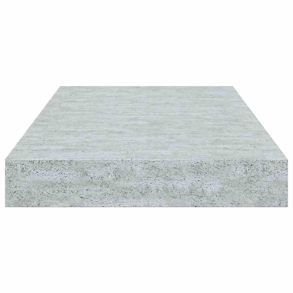 2 db betonszürke MDF lebegő fali polc 40 x 23 x 3,8 cm
