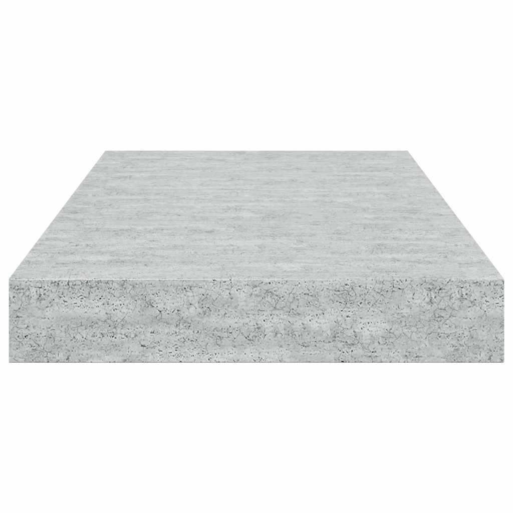 4 db betonszürke MDF lebegő fali polc 40 x 23,5 x 3,8 cm