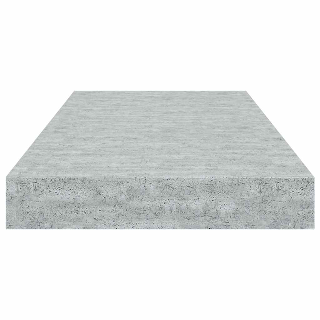 2 db betonszürke MDF lebegő fali polc 50 x 23,5 x 3,8 cm