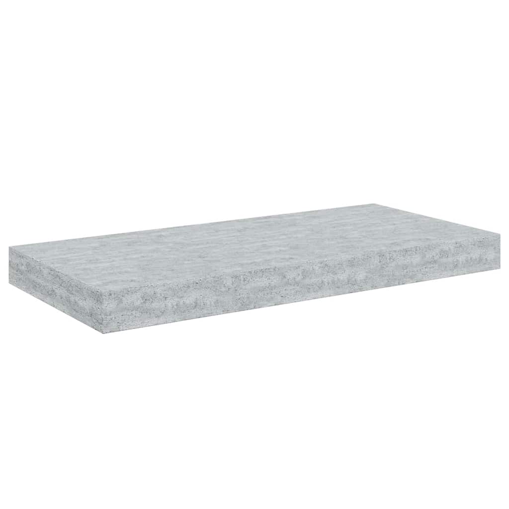 4 db betonszürke MDF lebegő fali polc 50 x 23,5 x 3,8 cm