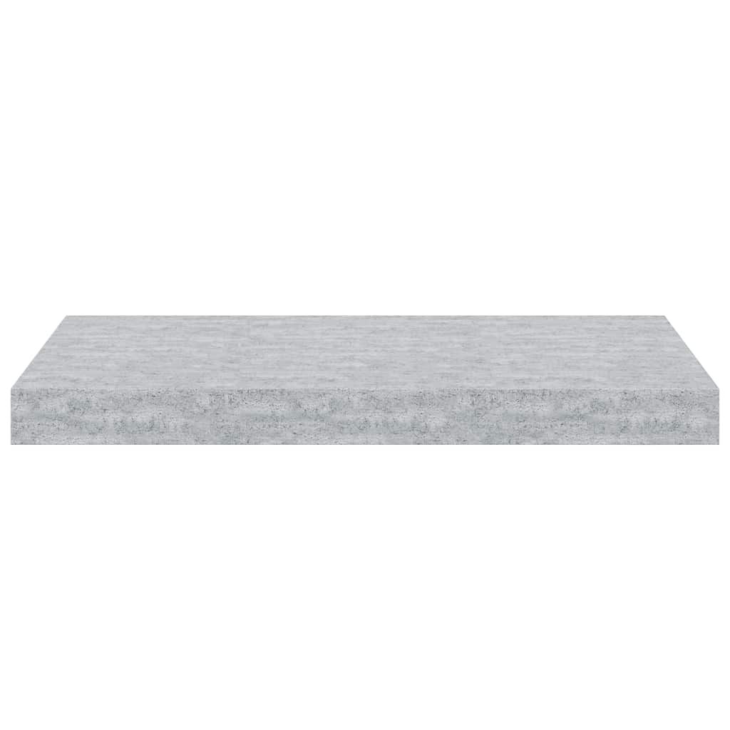 4 db betonszürke MDF lebegő fali polc 50 x 23,5 x 3,8 cm