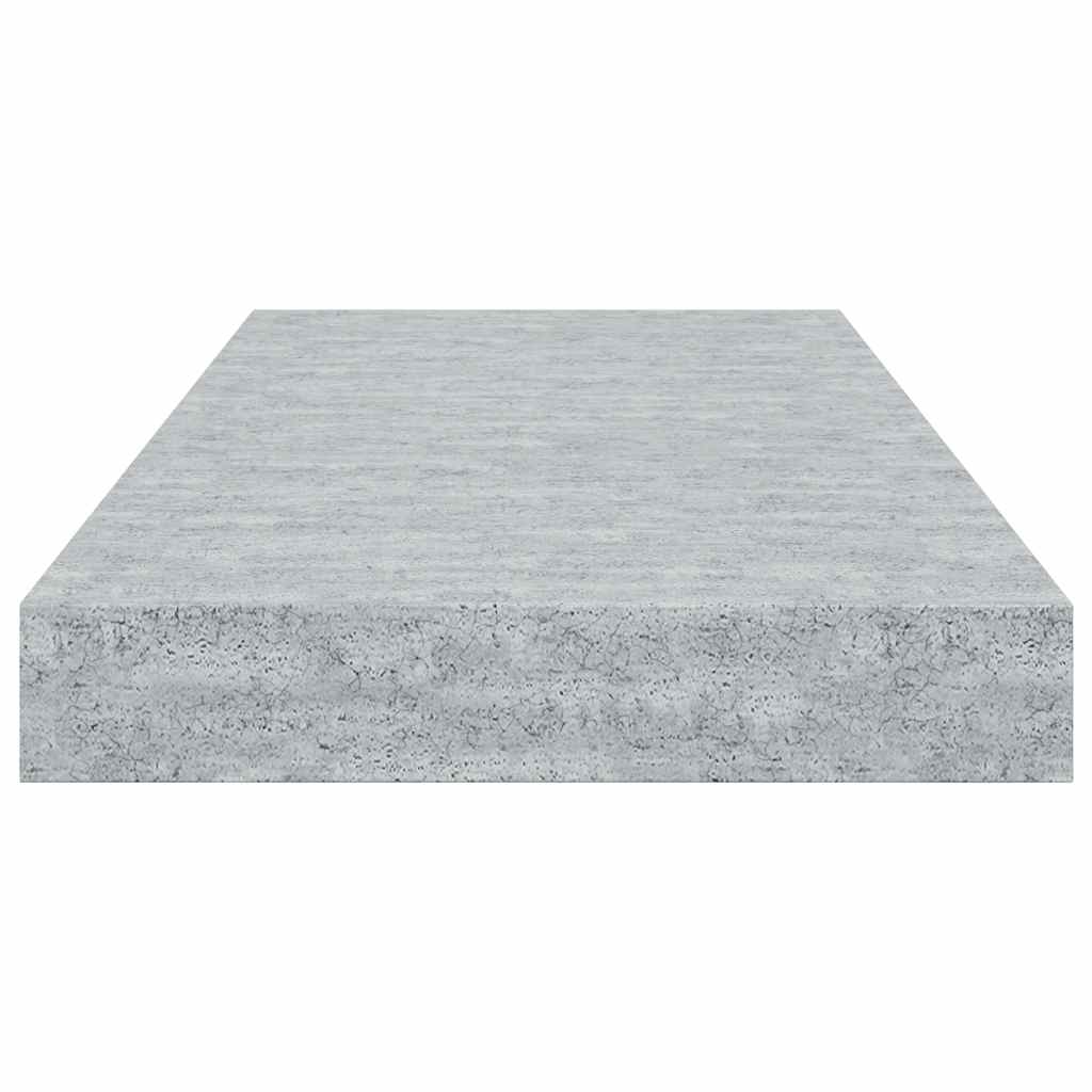 4 db betonszürke MDF lebegő fali polc 50 x 23,5 x 3,8 cm