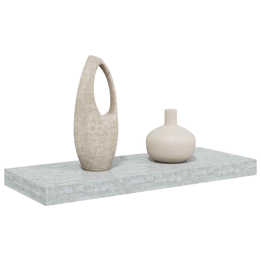 betonszürke MDF lebegő fali polc 60 x 23,5 x 3,8 cm
