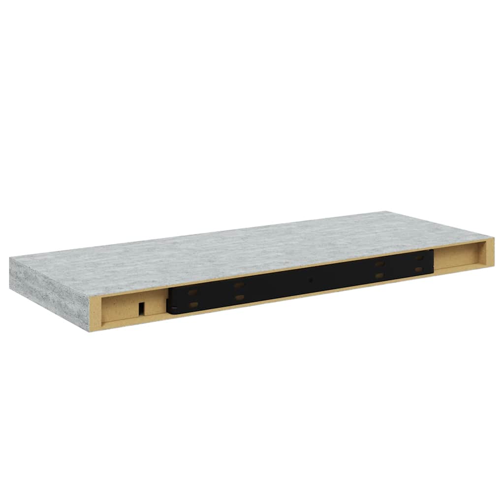 betonszürke MDF lebegő fali polc 60 x 23,5 x 3,8 cm