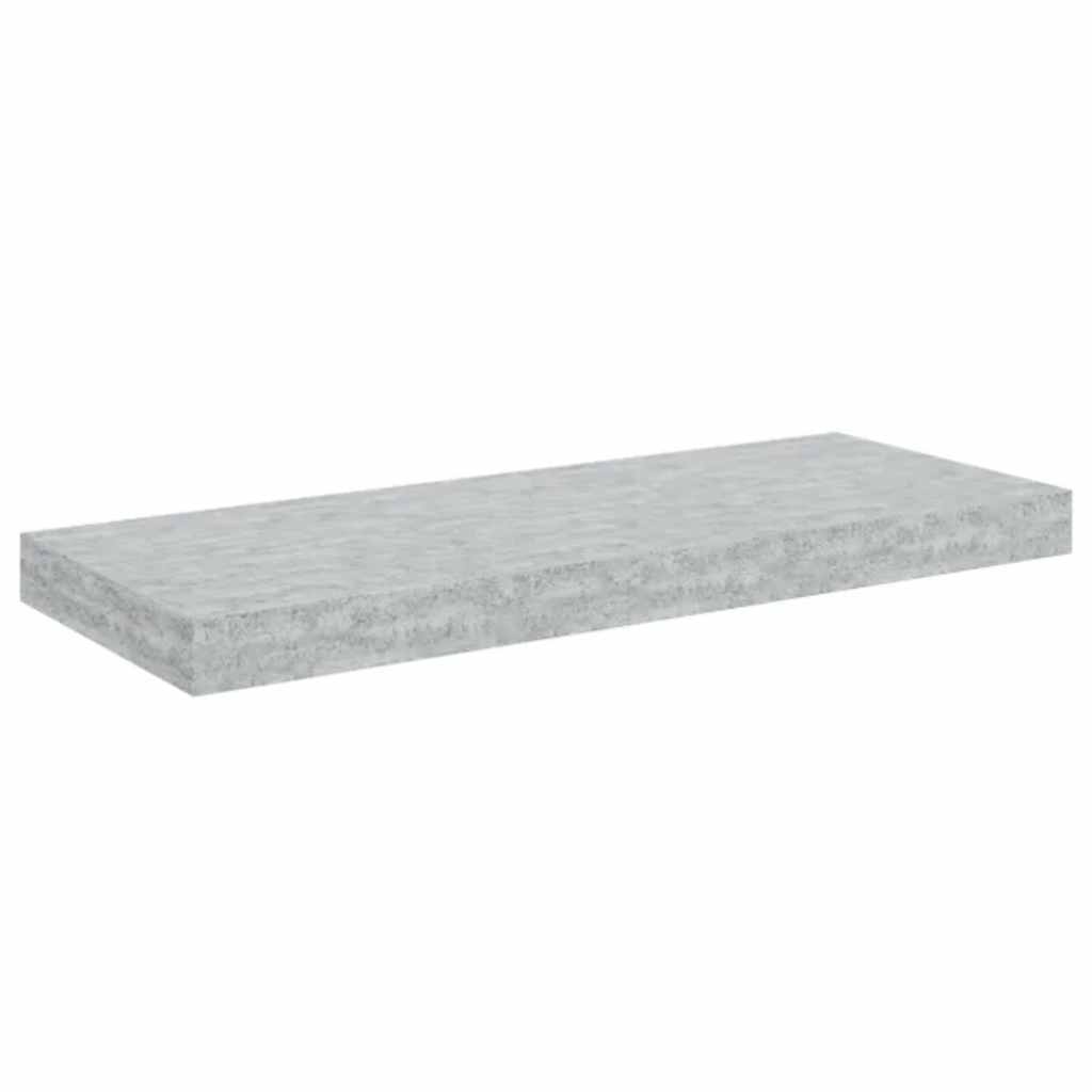 4 db betonszürke MDF lebegő fali polc 60 x 23,5 x 3,8 cm