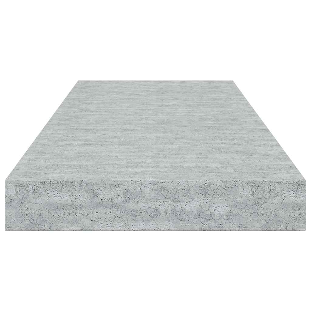 4 db betonszürke MDF lebegő fali polc 60 x 23,5 x 3,8 cm