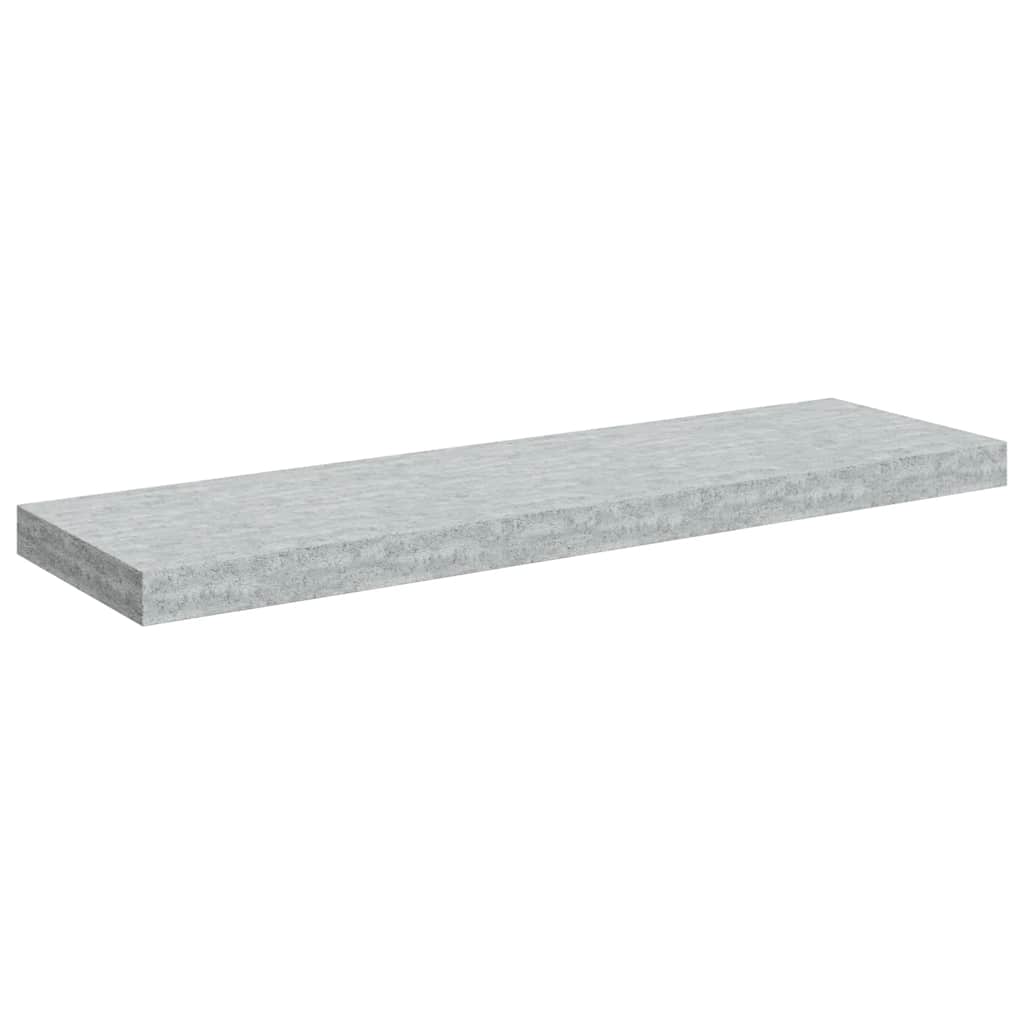 2 db betonszürke MDF lebegő fali polc 80 x 23,5 x 3,8 cm