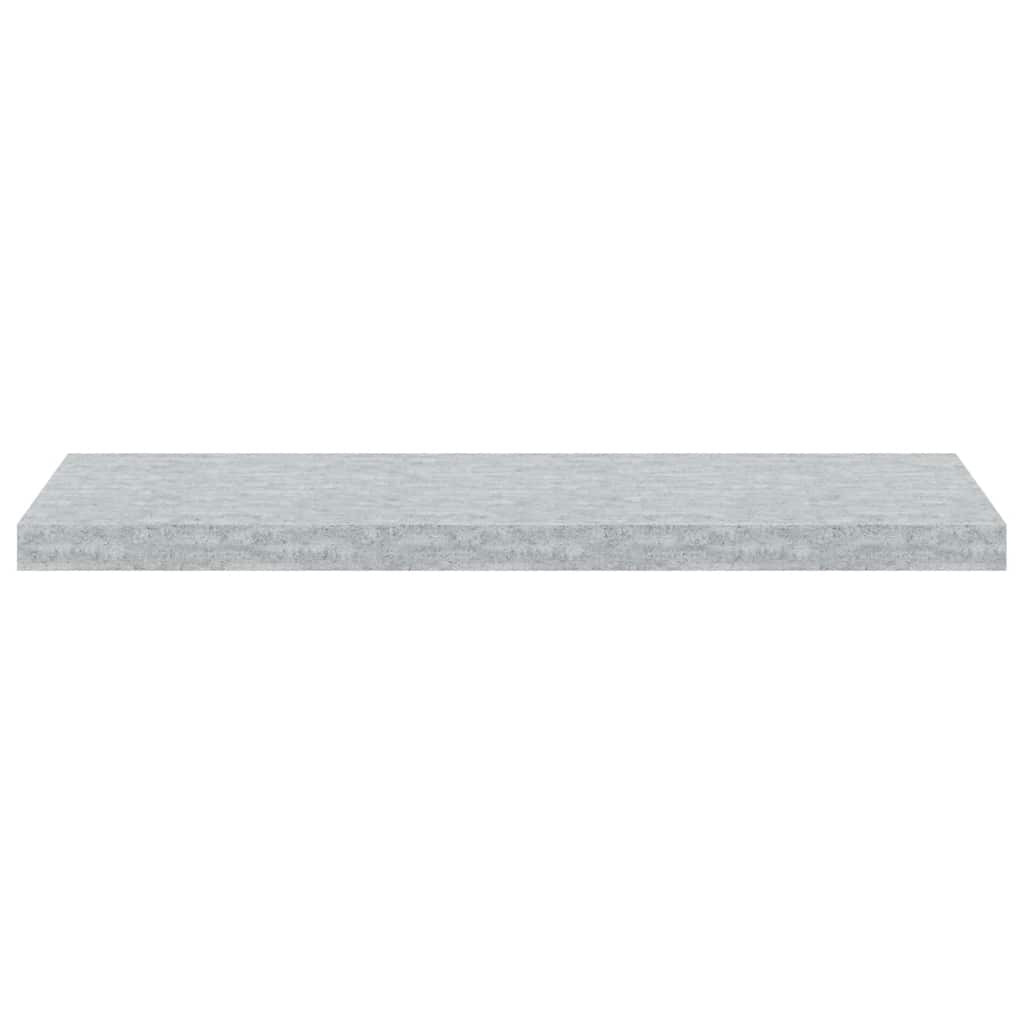 2 db betonszürke MDF lebegő fali polc 80 x 23,5 x 3,8 cm